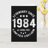 Carte Anniversaire Vintage 1984 (Fleur jaune)