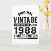 Carte Anniversaire Vintage 1988 (Fleur jaune)