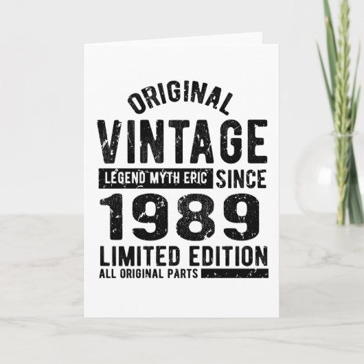 Carte Anniversaire Vintage 1989 (Devant)