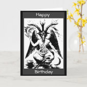 Carte Anniversaire vintage Black Baphomet (Fleur jaune)