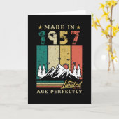 Carte Anniversaire Vintage de 1957 (Fleur jaune)