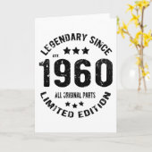 Carte Anniversaire Vintage de 1960 (Fleur jaune)