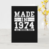 Carte Anniversaire Vintage de 1974 (Fleur jaune)