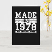 Carte Anniversaire Vintage de 1978 (Fleur jaune)