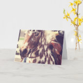 Carte Anniversaire vintage de cheval d'exposition (Fleur jaune)