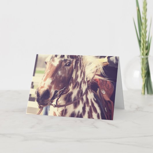 Carte Anniversaire vintage de cheval d'exposition (Devant)