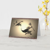 Carte Anniversaire vintage de Halloween (Fleur jaune)