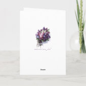 Carte Anniversaire vintage de lilas (Dos)