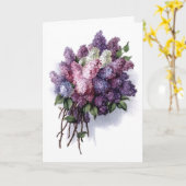 Carte Anniversaire vintage de lilas (Fleur jaune)