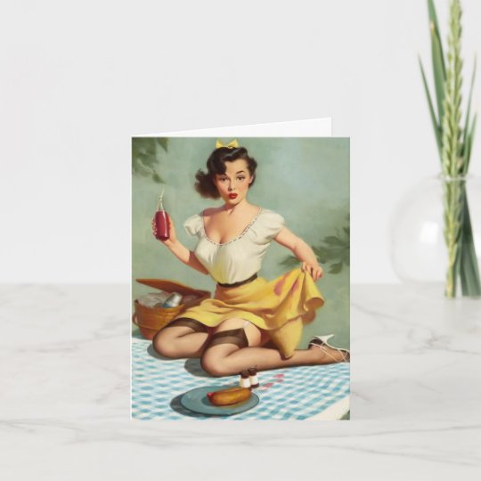 Carte Anniversaire Vintage De Pique Nique Pinup Zazzle Be