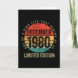 Carte Anniversaire - Vintage décembre 1980