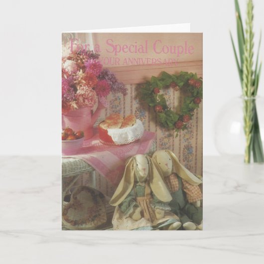Carte Anniversaire vintage du "couple spécial" (Devant)
