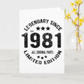 Carte Anniversaire Vintage en 1981 (Fleur jaune)