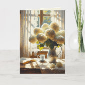 Carte Anniversaire Vintage Hydrangea Bouquet (Devant)