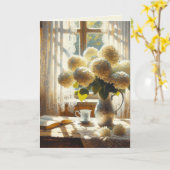 Carte Anniversaire Vintage Hydrangea Bouquet (Fleur jaune)