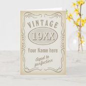 Carte anniversaire vintage (modifiable) (Fleur jaune)