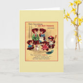 Carte Anniversaire vintage Pour Les Parents (Fleur jaune)