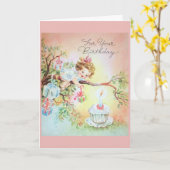 Carte Anniversaire vintage - Surprises les plus douces, (Fleur jaune)