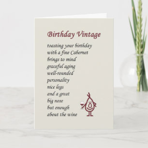 Carte Anniversaire Vintage - un poème d'anniversaire amu