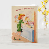 Carte Anniversaire vintage - Vous prenez le gâteau!, (Fleur jaune)