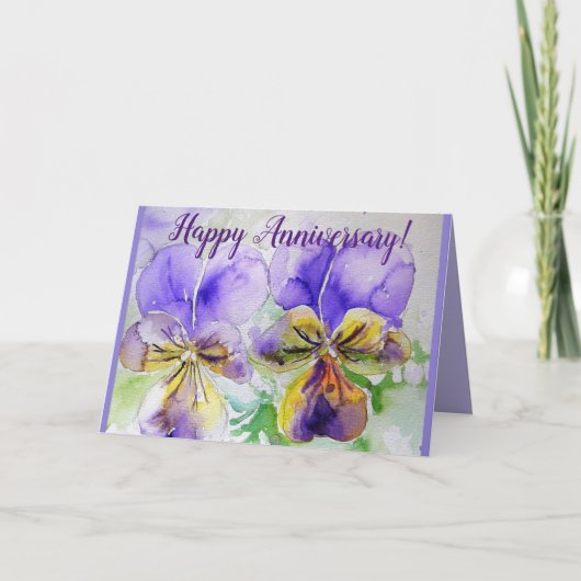 Carte Anniversaire Viola Pansy violet (Devant)