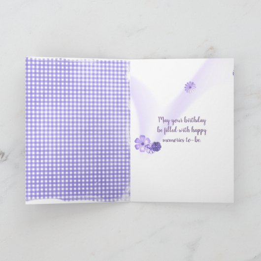 Carte Anniversaire Violet Pot Succulent sur En vichy (Intérieur)