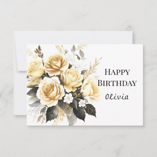 Carte Anniversaire virtuel en or et noir (Devant)