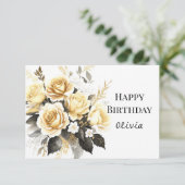Carte Anniversaire virtuel en or et noir (Debout devant)