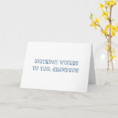 Carte Anniversaire Voeux pour petit-fils, bleu sur blanc (Fleur jaune)