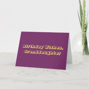Carte Anniversaire Voeux pour petite-fille, violet, jaun