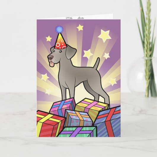 Carte Anniversaire Weimaraner (Devant)