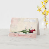 Carte Anniversaire Wine and Red Rose (Fleur jaune)