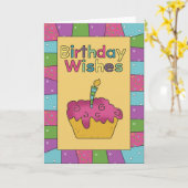 Carte Anniversaire Wings Cupcake Anniversaire (Fleur jaune)