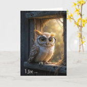 Carte Anniversaire Wise Old Owl (Fleur jaune)
