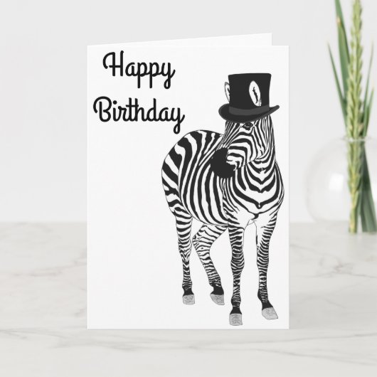 Carte Anniversaire Zebra (Devant)