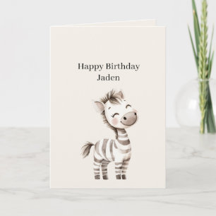 Carte Anniversaire Zèbre Safari