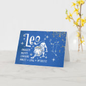 Carte Anniversaire Zodiac Leo Avec Constellation Signale (Fleur jaune)