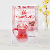 Carte Anniversario Felice Anniversaire ITALIEN Amour (Fleur jaune)