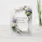 Carte Anniversary Scroll with Lilacs and Hydrangeas  (Devant)