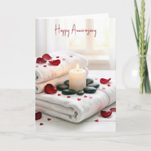 Carte Anniversary Spa with Rose Petals (Devant)