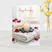 Carte Anniversary Spa with Rose Petals (Fleur jaune)