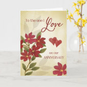 Carte Anniversary to the one I Love Red Floral Collage  (Fleur jaune)
