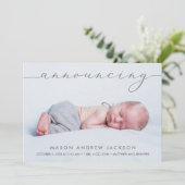 Carte Annonce Baby Boy Photo Annonces de naissance (Debout devant)