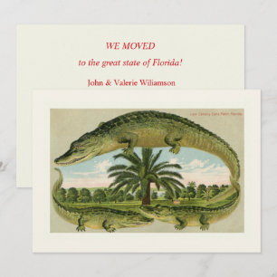 Carte Annonce classique de déménagement avec alligator