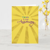 Carte Annonce d'activité de trois ans Sun (Fleur jaune)