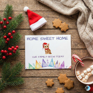 Carte Annonce d'adoption d'un nouveau chaton de Noël ado