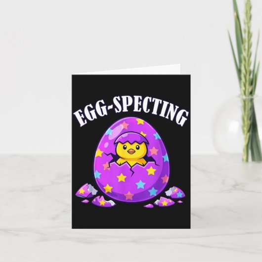 Carte Annonce de bébé drôle d'Easter Egg-Specting Day (Devant)