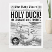 Carte Annonce de bébé drôle Journal Holy Duck (Devant)