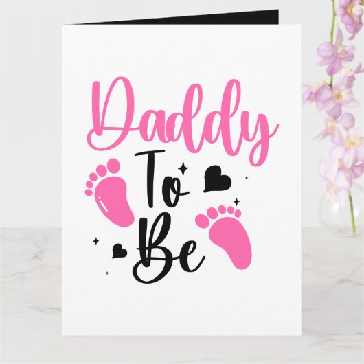 Carte Annonce de bébé Papa mignon ajoutez du texte (Orchidée)