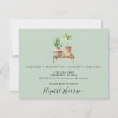 Carte Annonce de déménagement Boho Plants Vert Sauge (Dos)